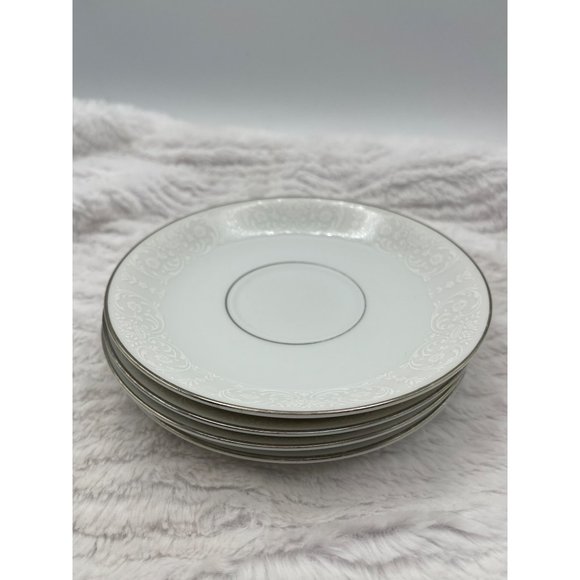 Royal Song, Bridal Lace Fine China, 5 7/8” Saucer Set of Four - Picture 1 of 8